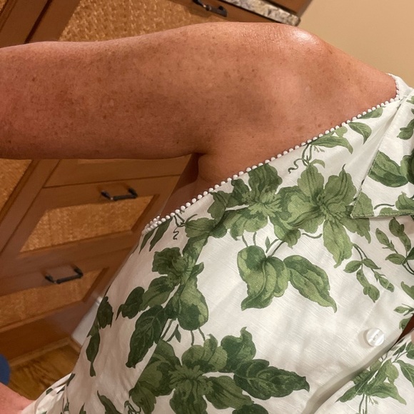 SACHIN & BABI CaseyDress Linen Green Floral Sz 8 - Picture 8 of 9